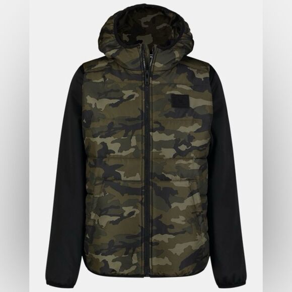Under Armour UA 2Fer Hoodie Vest jacket puffer hooded camo boys youth XL - Picture 1 of 10